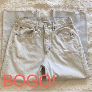 American Eagle Bleach Washed Wide Leg Crop